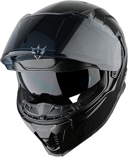 Miniatura 6 de 1Storm Casco integral de motocicleta para adultos, hombres y mujeres, casco de carreras de bicicleta de calle, aprobado por DOT, con un escudo extra