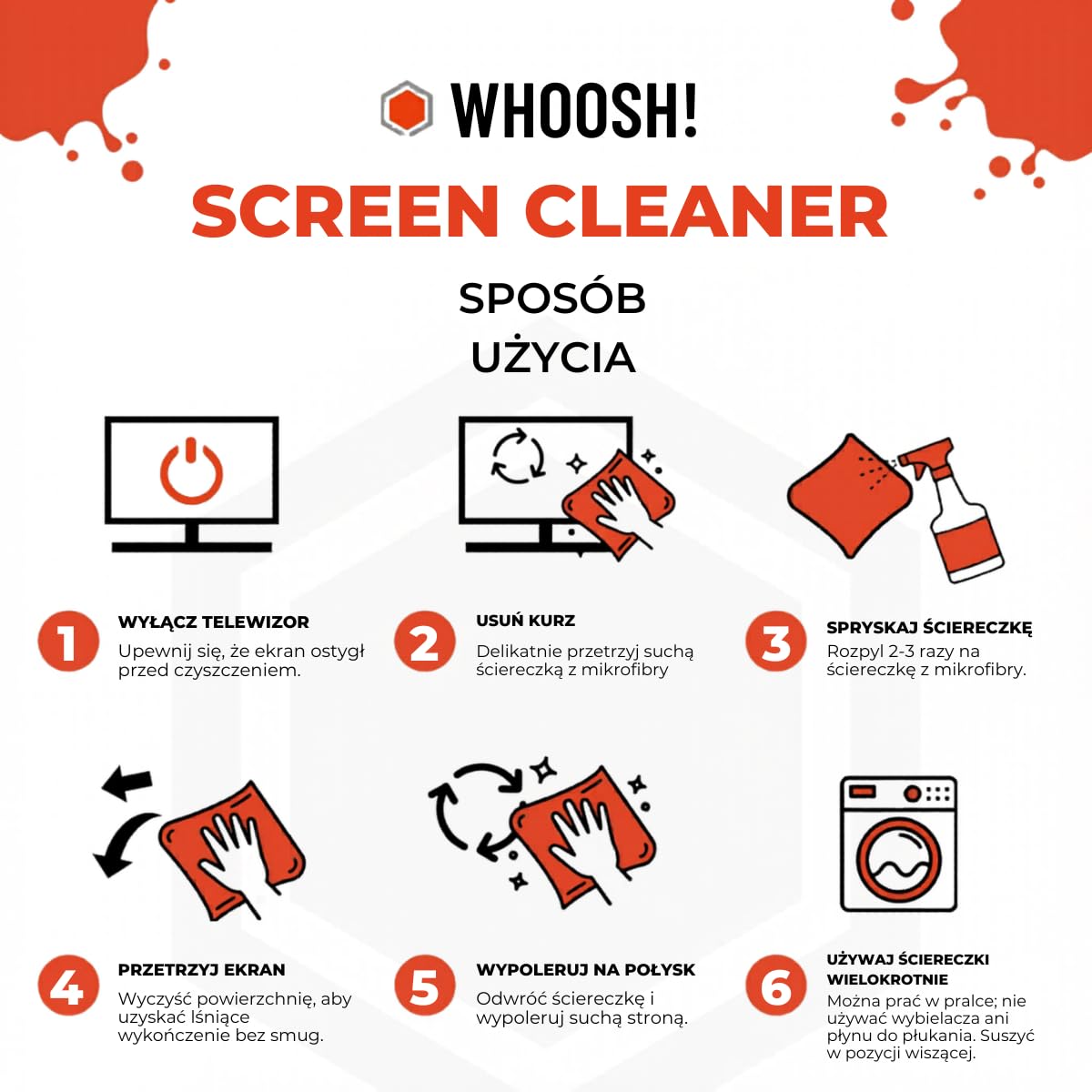 Zestaw do czyszczenia ekranu Aode WHOOSH! – najlepszy do smartfonów, iPadów, okularów, Kindle, LED, LCD i telewizorów – zawiera butelkę 28 ml + 2 ściereczki premium