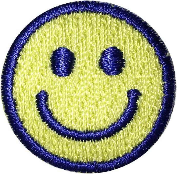 Happy Face Patches Iron On 10 Pack 1" Embroidered Reward Smiley Face Patch