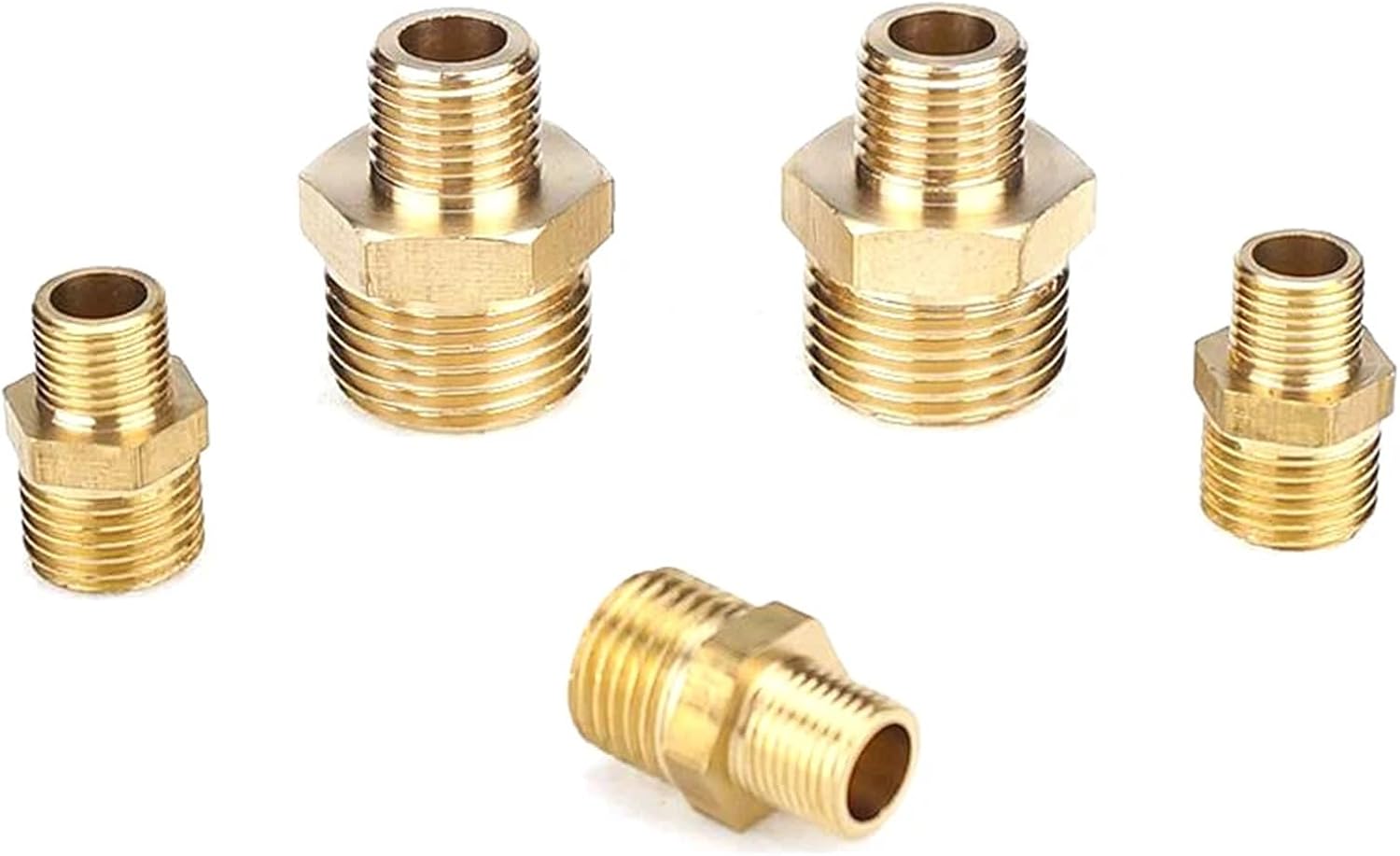 1pcs copper equal diameter double outer External thread 1/2 conversion 1/4’ Variable diameter 3/8’ turns 1/8’ joint 1 inch 4/3(6-G1)