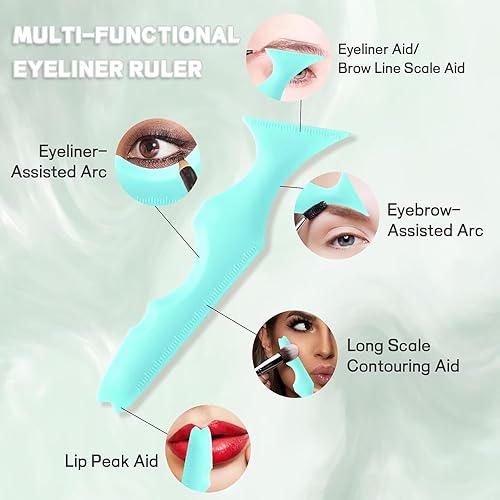 Miniatura 5 de 4 plantillas de silicona para delineador de ojos, reutilizables, con sello de pestañas, delineador de ojos, protector de pestañas, aplicadores de