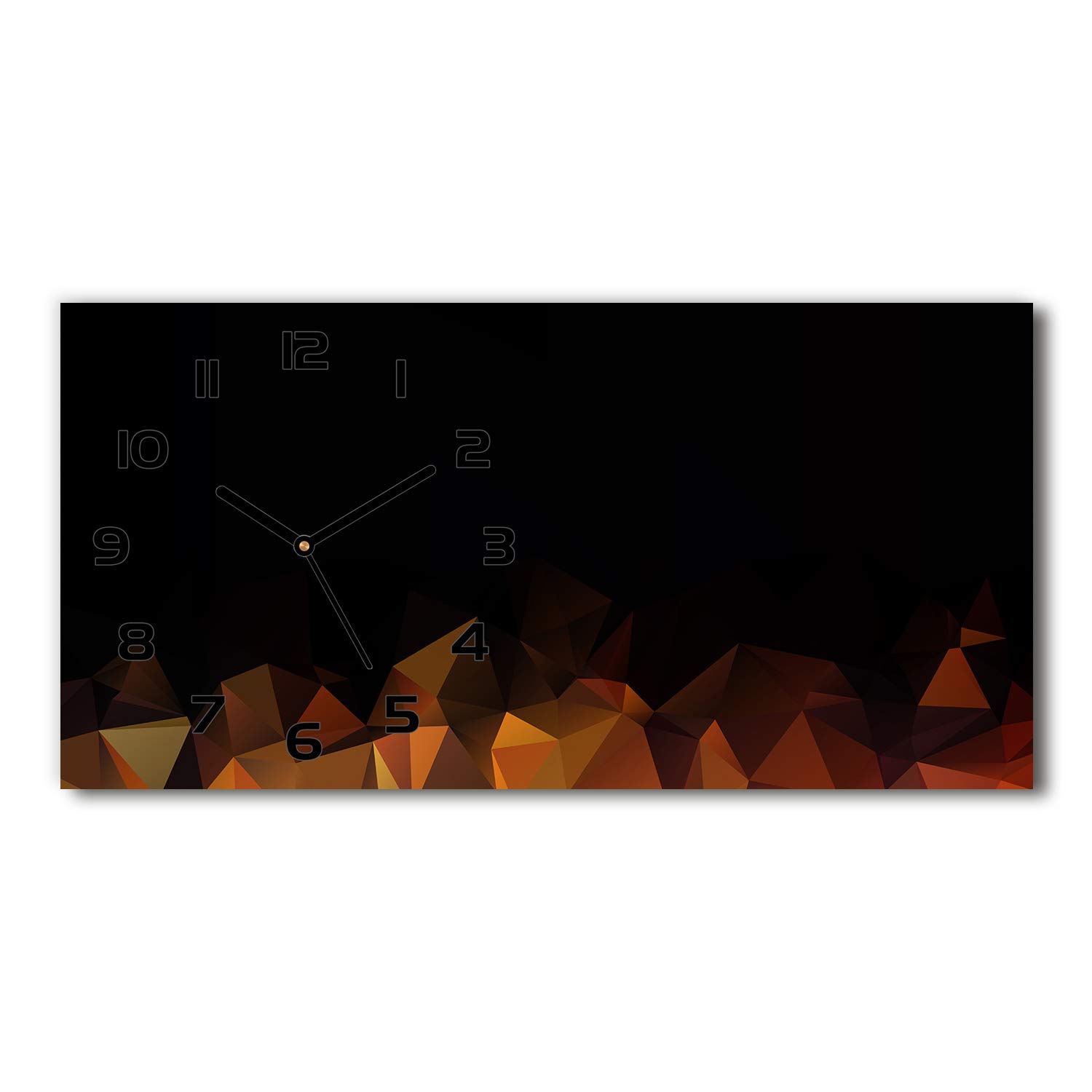 Horloge en verre 60x30cm silencieuse noir abstraction Tulup sur pied pour salon design