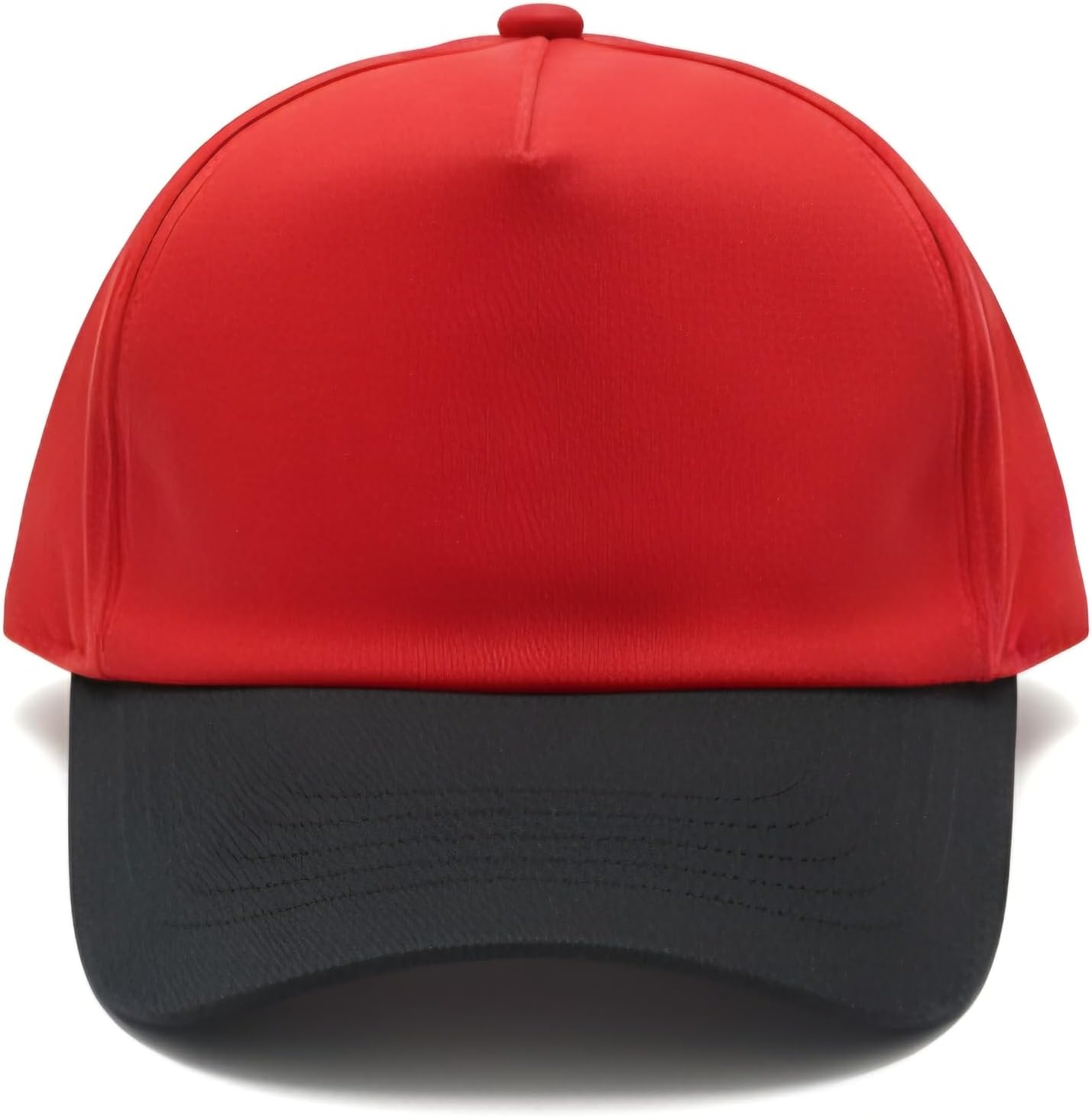 Baseball Cap, Red and Black, Two-Tone Design, Adjustable Casual Sports Hat