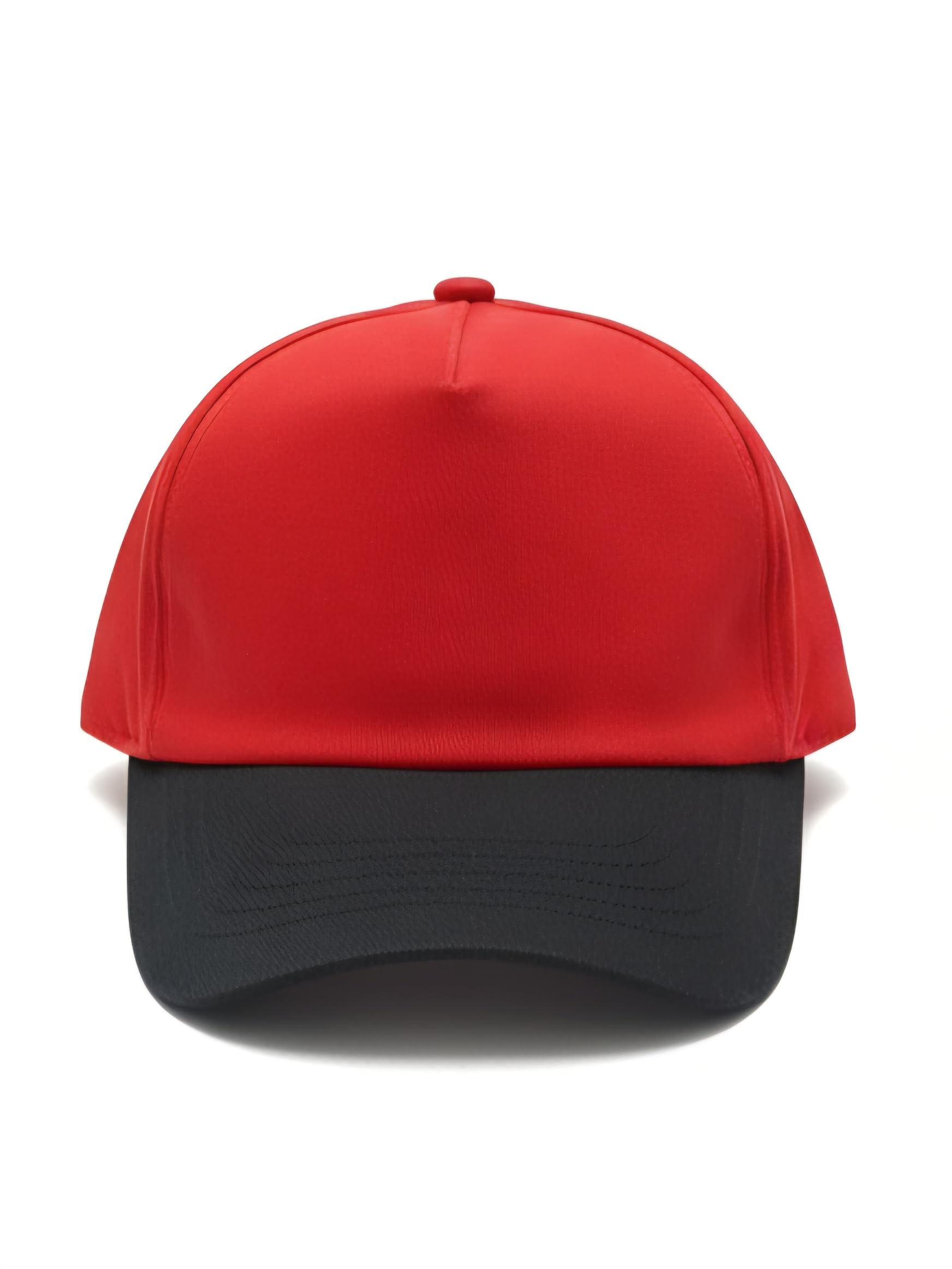 Baseball Cap, Red and Black, Two-Tone Design, Adjustable Casual Sports Hat