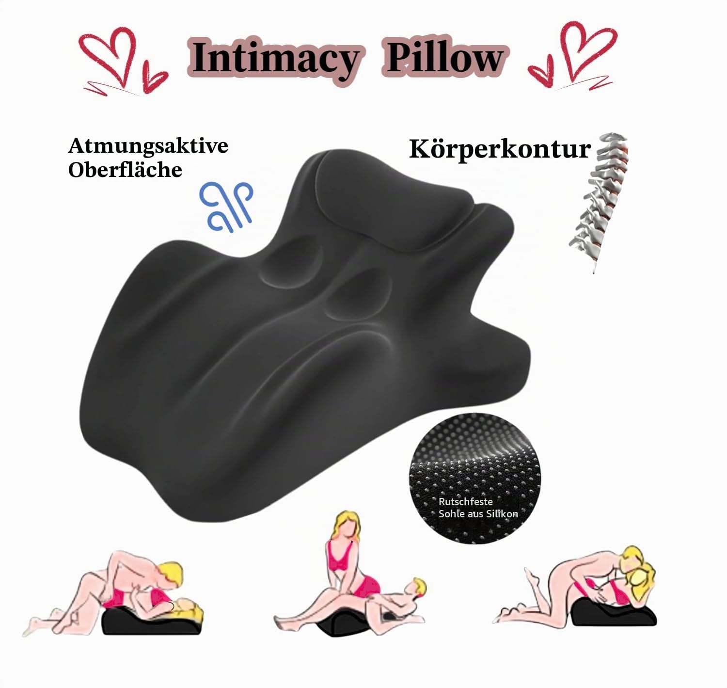 Sweet Paar süßes Kissen Keil Kissen, Paare Intimität Gedächtnis Schaumstoff Kissen Position Unterstützung Kissen, Multifunktionale Komfort Rücken Unterstützung