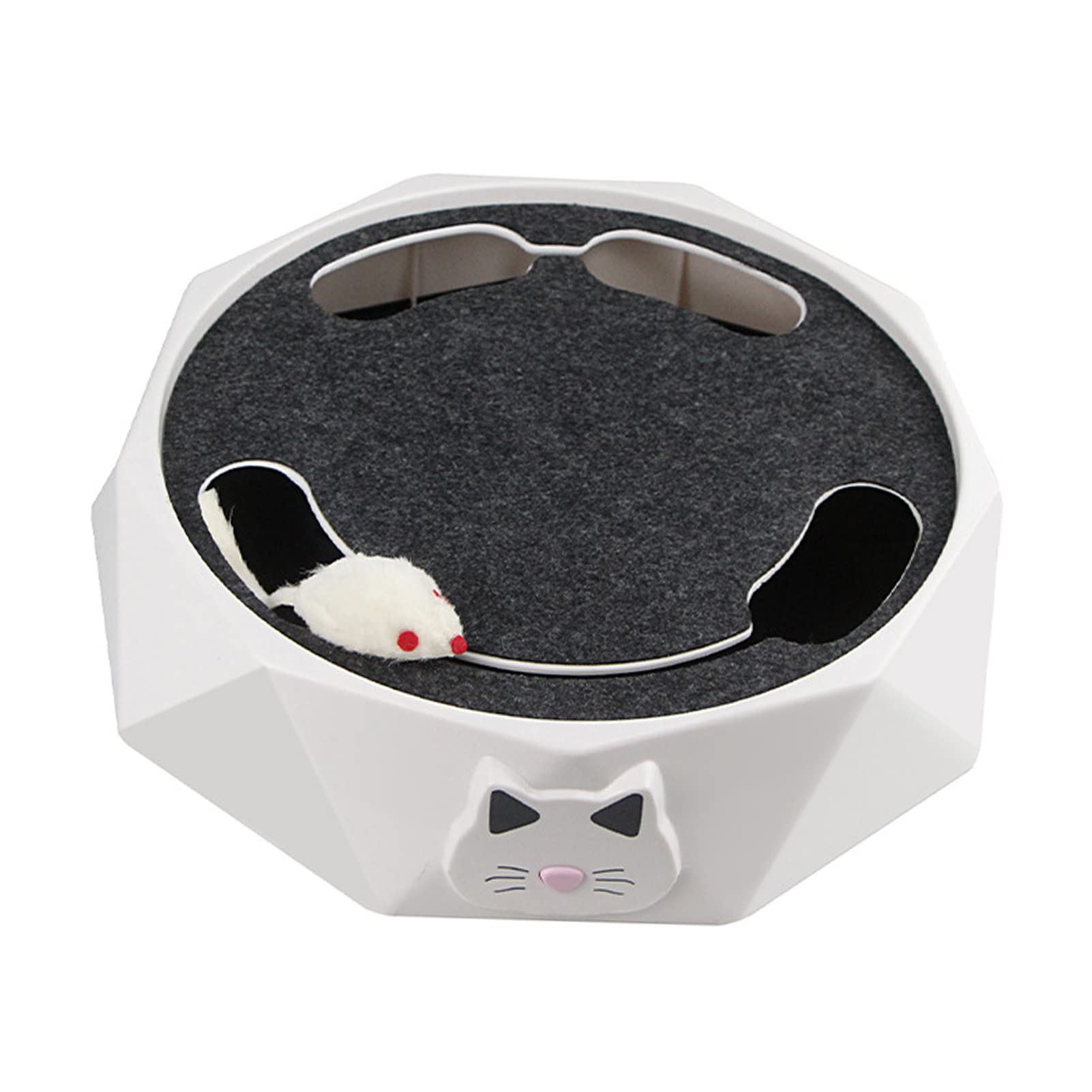 Plateau Tournant électrique Interactif pour Chat, 2 Vitesses Réglables, Puzzle Automatique, Attraper la Souris, Jouet pour Chat pour Une Croissance Saine
