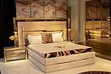 Material: Holz Modern Bett Luxus Betten Barock Rokoko Möbel Hotel Textil Schlafzimmer Neu (Liegefläche: 180 x 200 cm)