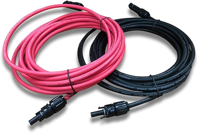Witproton 20 Feet 10AWG 1500V Solar Panel Extension Cable with IP68 Female and Male Connector waterproof Adaptor Kit (20feet 10AWG)