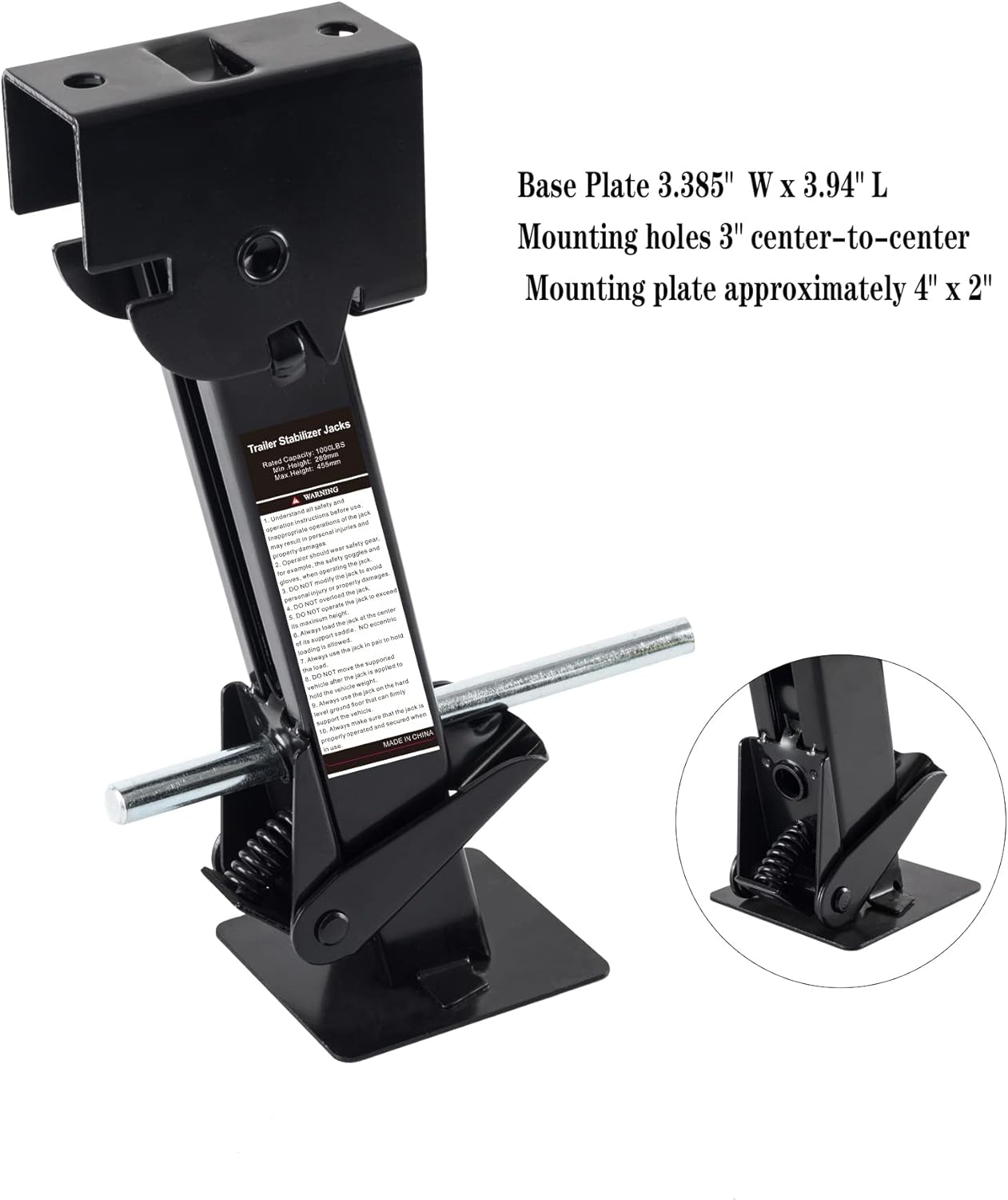 Pair of Trailer Stabilizer Jacks Telescoping RV Camper Accessories for Travel 450kg(1000 Lbs) Capacity Each, 11.5"-18"