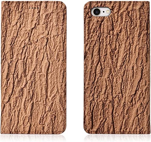 Étui iPhone SE 2022 marron avec rabat magnétique et porte-carte cuir écorce