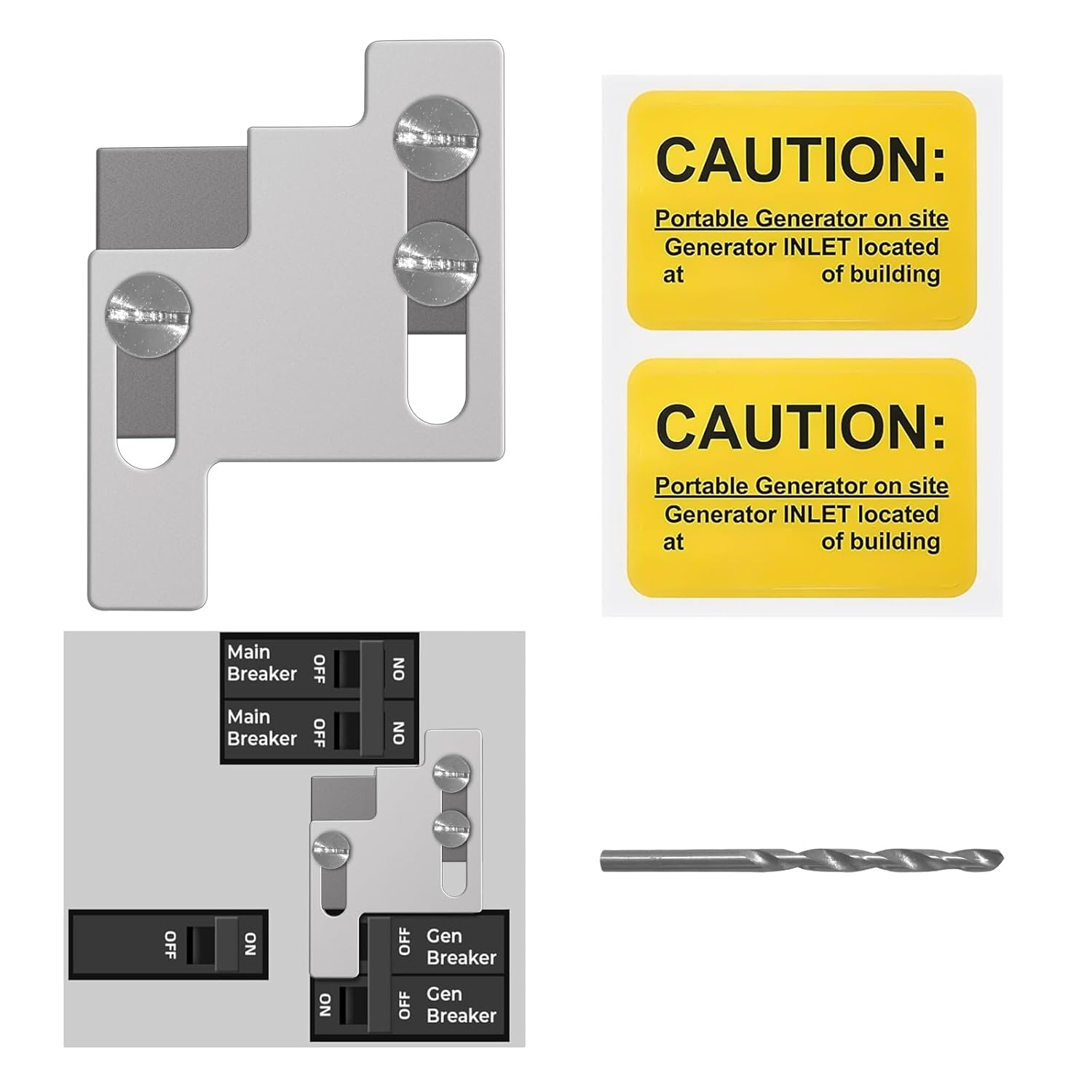 Generator Interlock Kit Compatible with GE 100 Amp Panel,1 3/8" Spacing Between Main Breaker and Generator Circuit Breaker(1)