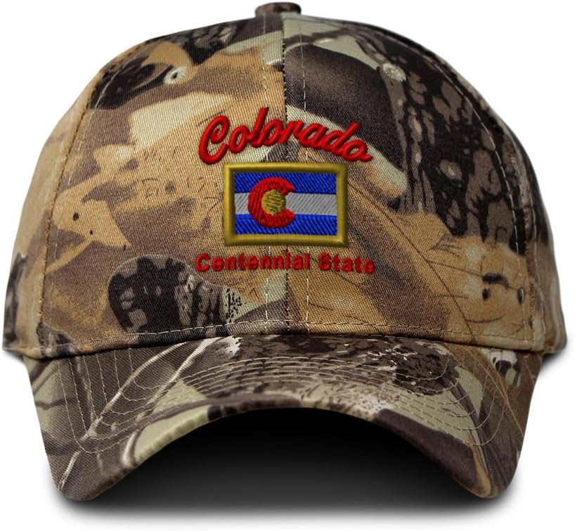 Camo Baseball Cap Colorado Centennial State Style B Cotton Hunting Dad Hats for Men & Women