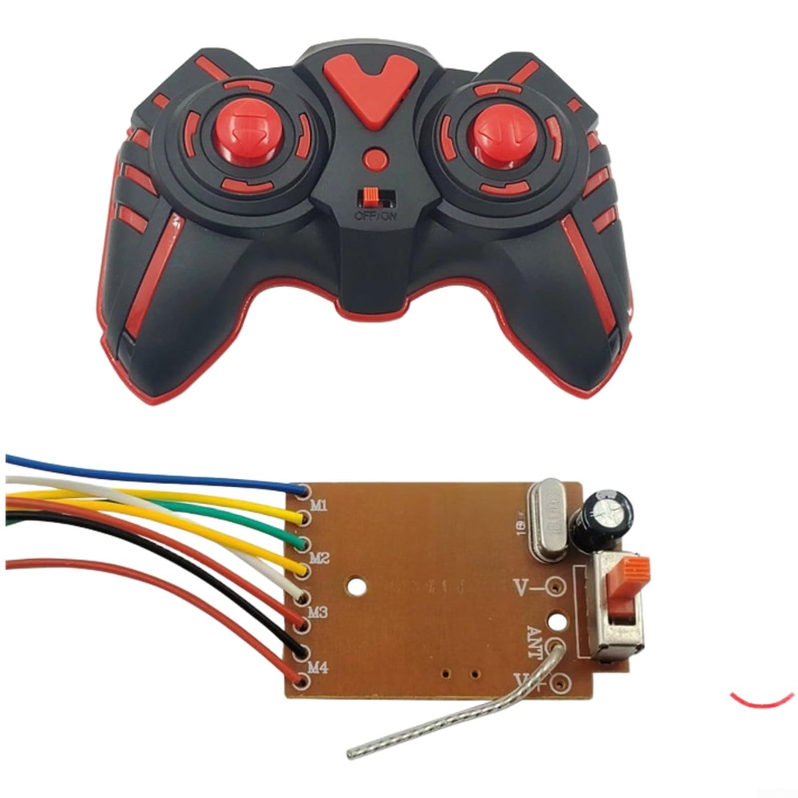 2.4G Seven-Channel Remote Control Circuit Board PCB Module for RC Cars, DIY Vehicles with Stable Wireless Receiver and For Easy Installation, Red Color