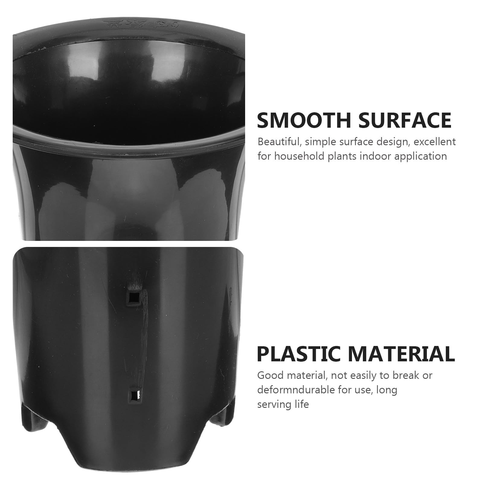 Anneome Lot de 10 Pots pour Orchidées en Plastique Noir Respirants et Robustes, Design Simple, Hauteurs Adaptées pour Contrôle des Racines, pour Plantes D'intérieur