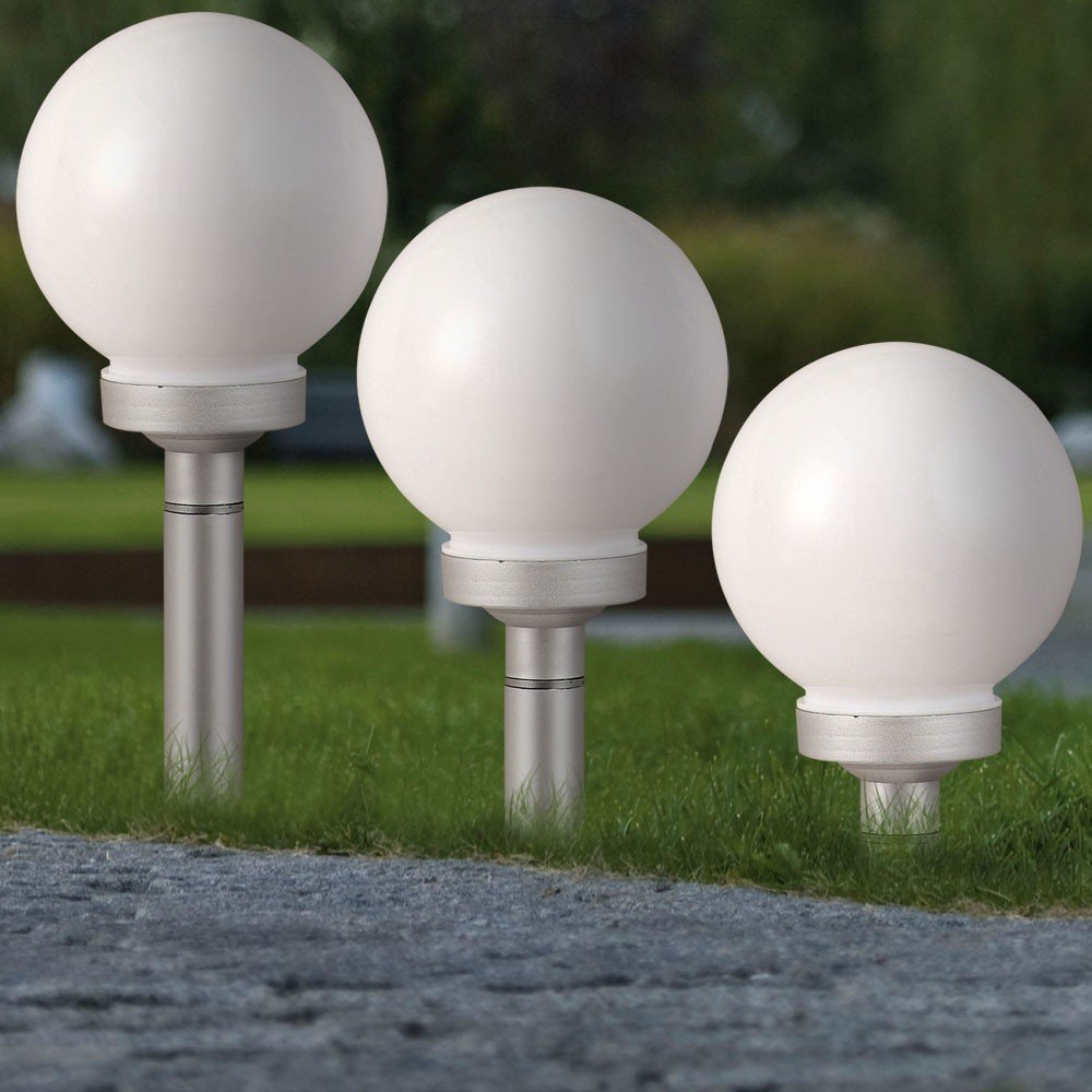 etc-shop 4er Set LED Solarleuchte Gartenleuchte Außenleuchte Kugelform Beleuchtung Lampe