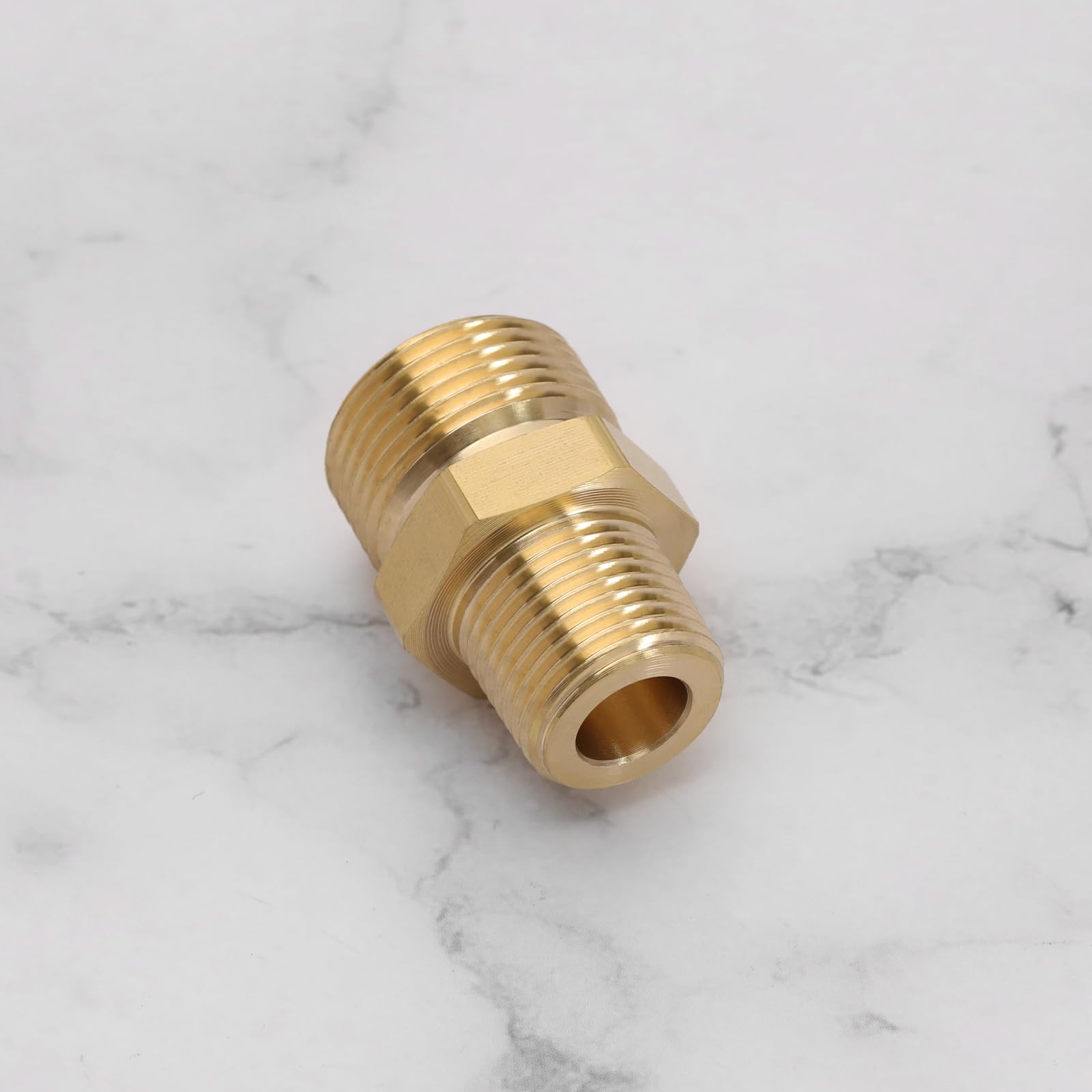 1 Pieza Acoplador de Latón para Lavadora A Presión 3/8 Pulgadas NPT Macho A M22 Adaptador Macho de 14 Mm Adaptador de Rosca Externa de 4500 PSI Convertidor de Conector de Manguera