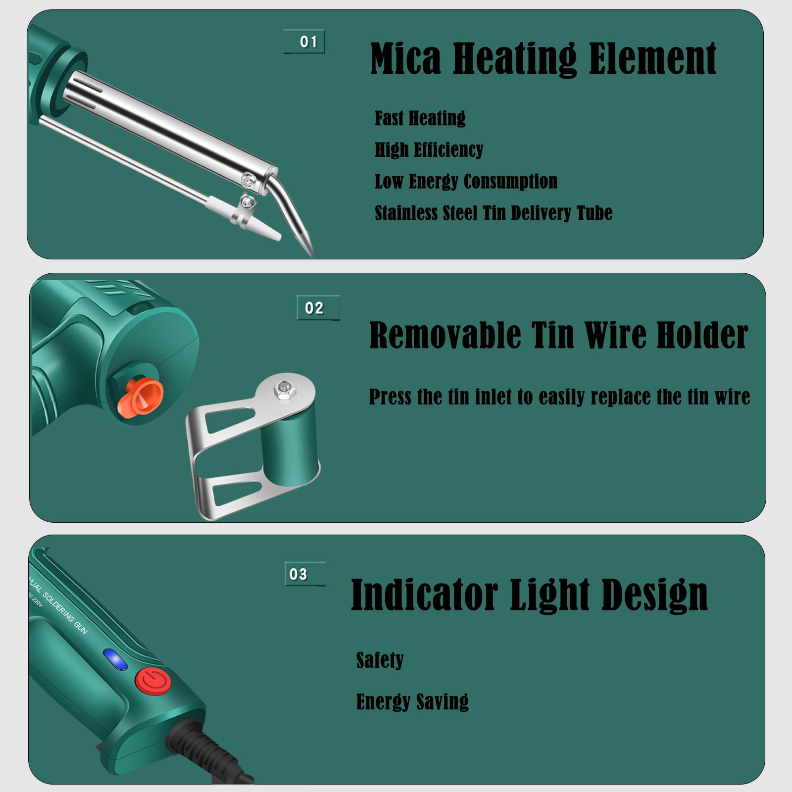 Werkzeug, Manuelles Laserschweiß-Lötpistolen-Set, mehrfarbig, verschiedene Größen(Green,5pcs Set)
