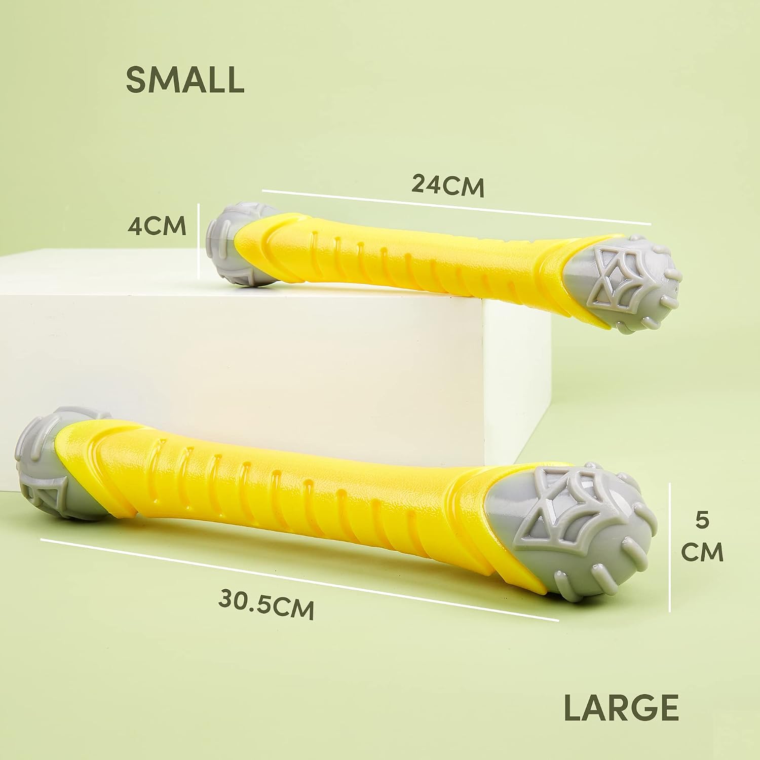 BarkButler x Fofos Flexy Bone Squeaky Dog Chew Toy L,Yellow|for Medium-Large Dogs(10-30kgs)|Dura-Flex TPR|Soft Texture|Gentle on Teeth&Gums|for All Dog Breeds|Chew,Fetch image 5