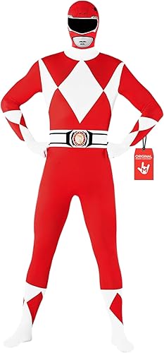 Morphsuits Red Power Ranger Costume Adult Men, Power Ranger Costume Adult, Funny Costumes for Adults