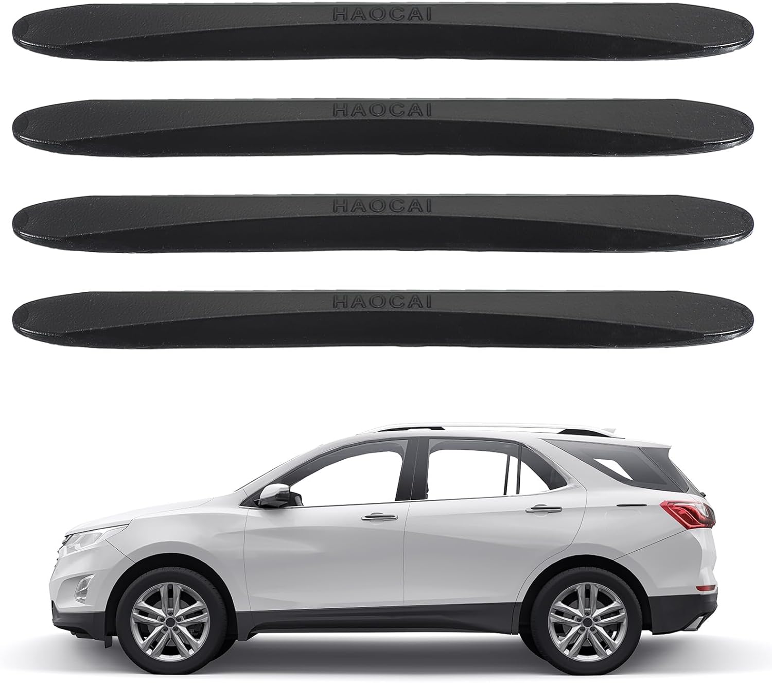 PATIKIL Bumper Guard Strip, 4 Pcs Anti-Collision Patch Anti-Scratch Rear Bumper Protector Trim Self Adhesive Car Side Door Edge Sticker for SUV Pickup Truck, Black