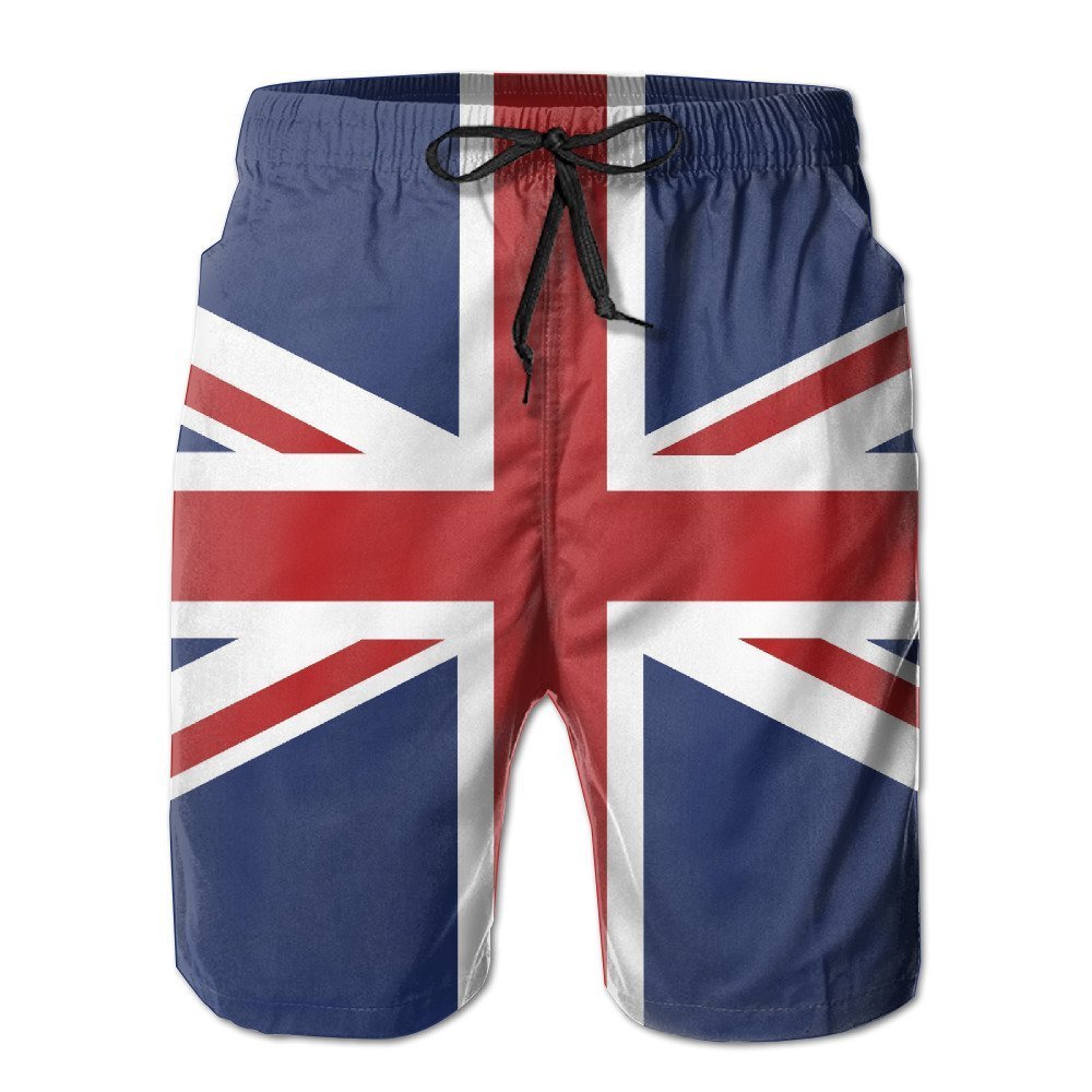 I Like Exercise Men's Union Jack Flag Quick Dry Summer Beach Surfing Board Shorts Swim Trunks Cargo Shorts Medium