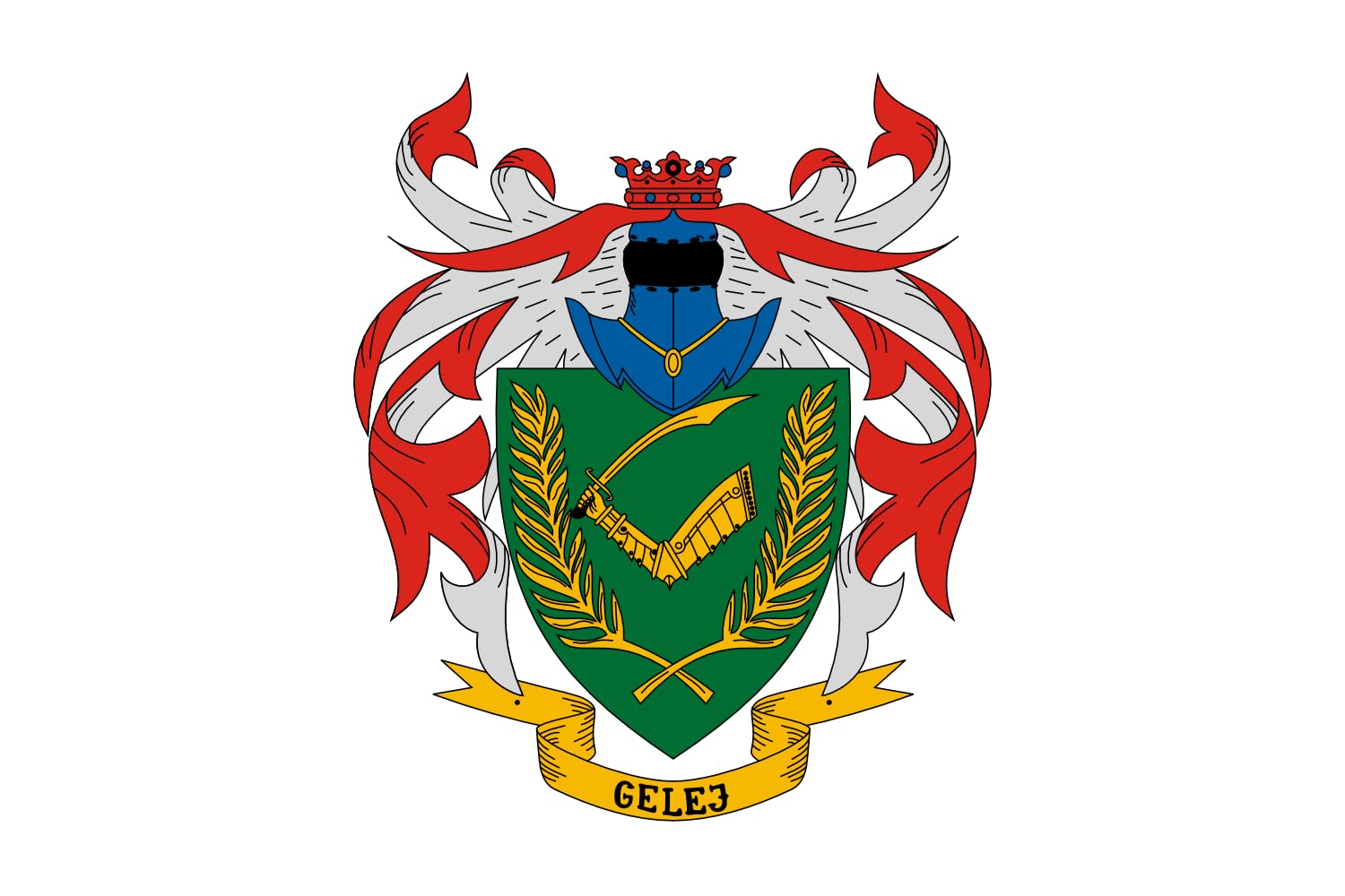 Drapeau Large Gelej pavillon de la commune Gelej község