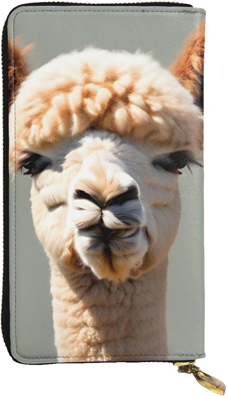 Alpaca avatar Women's wallet, clutch wallet, with zipper, large capacity.