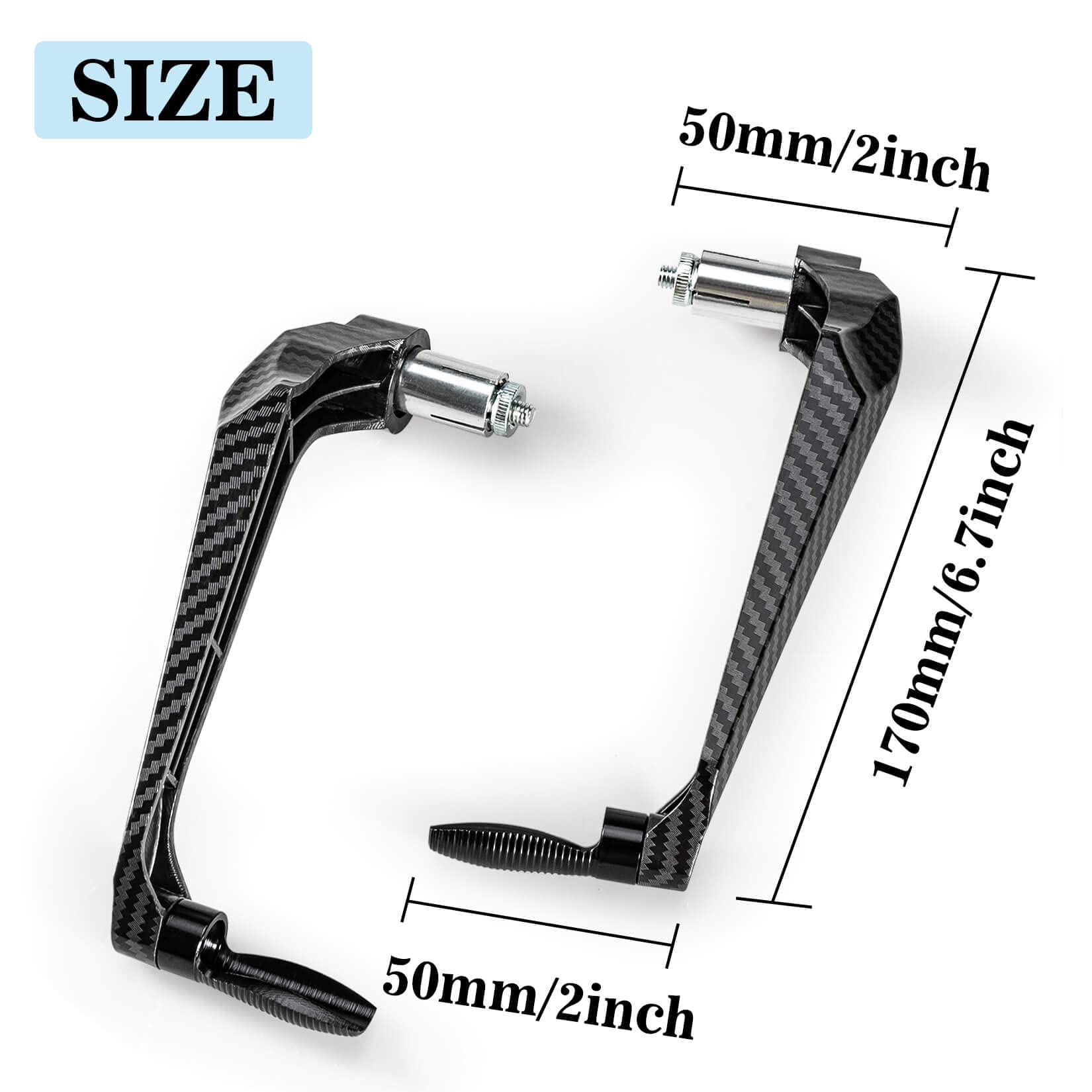 PSLER Protector de Palanca de Embrague de Freno de Manillar de Motocicleta Manillar Universal de 7/8" de 22 mm, Protector de Mano Accesorios para Motos (Negro, Fibra de Carbon)