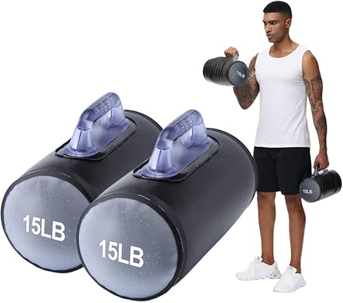 Water Filled Training Dumbbells, Travel Weights Set, Adjustable Weights to 40Lbs,30Lbs,20Lbs,10Lbs,4Lbs Dumbbell Pair,Each 20151052 Lbs, Portable