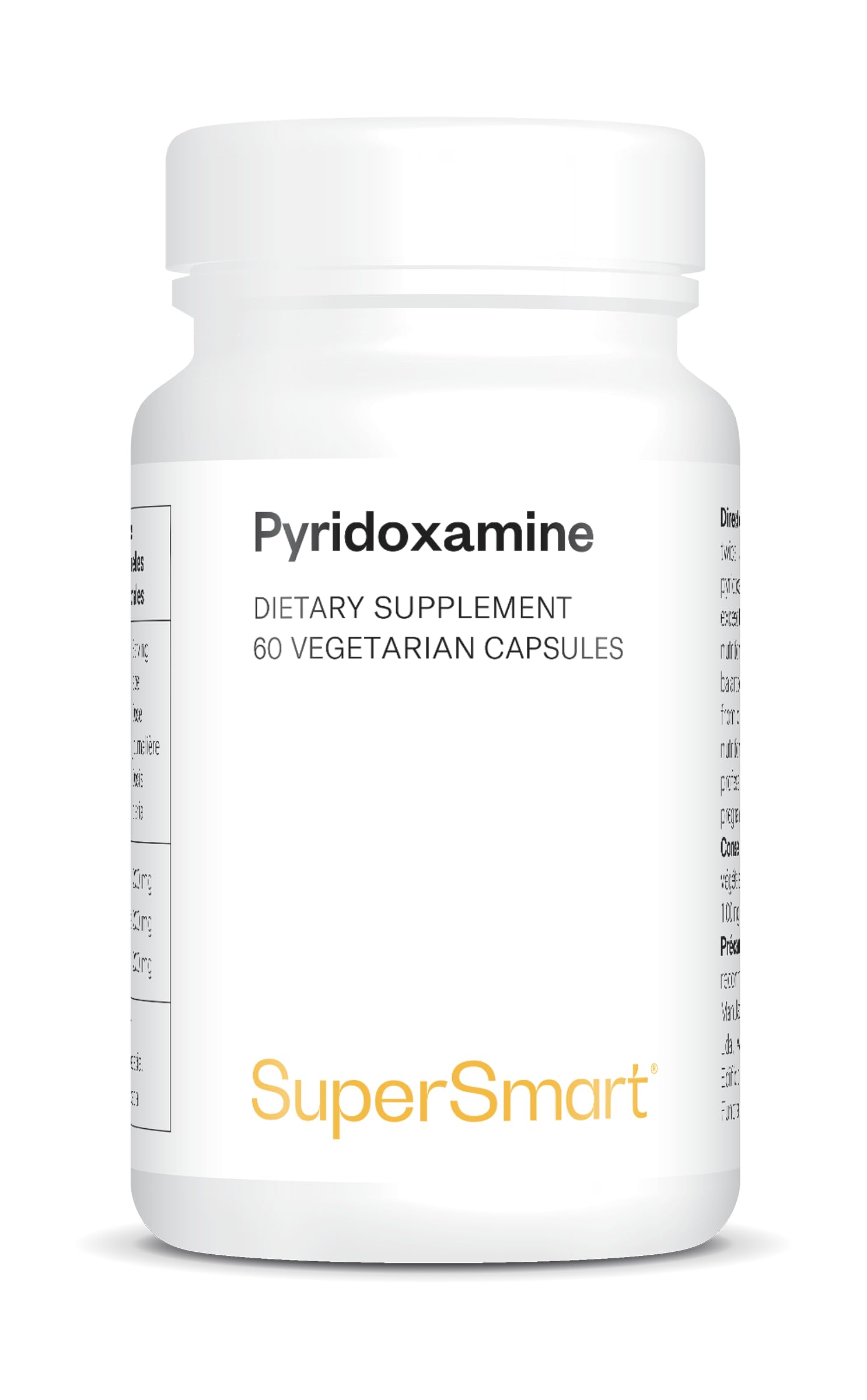 Pyridoxamine - Natural Form of Vitamin B6 - Powerful Inhibitor of Glycation and Ages/ALEs - Vegan - Gluten-Free - SuperSmart