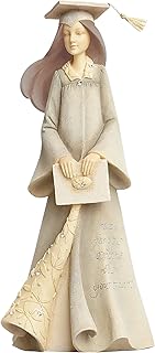 Enesco Foundations Graduation Reach for Your Dreams Brunette Figurine, 7.68 Inch, Multicolor