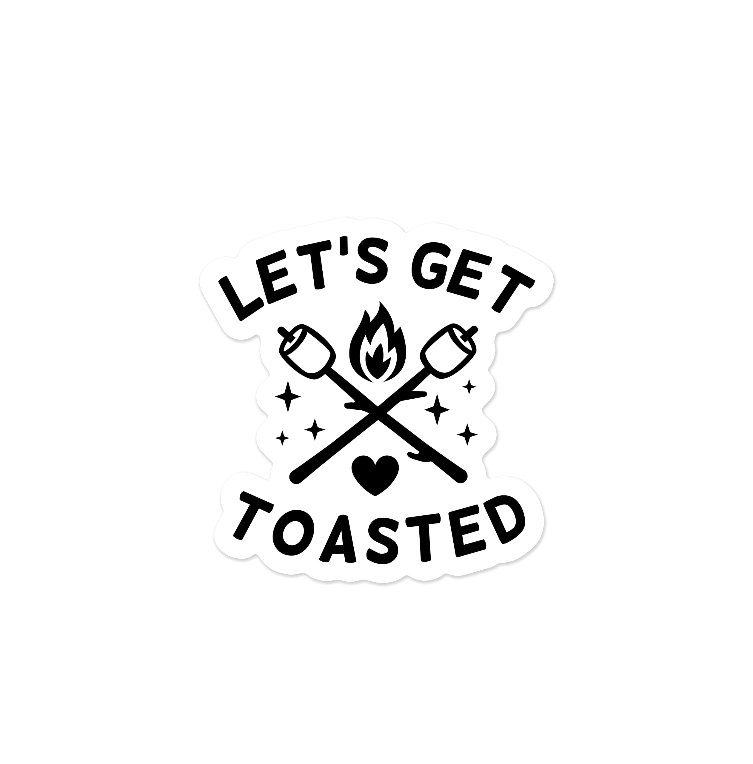 Lets Get Toasted Funny Campfire Smore Sticker