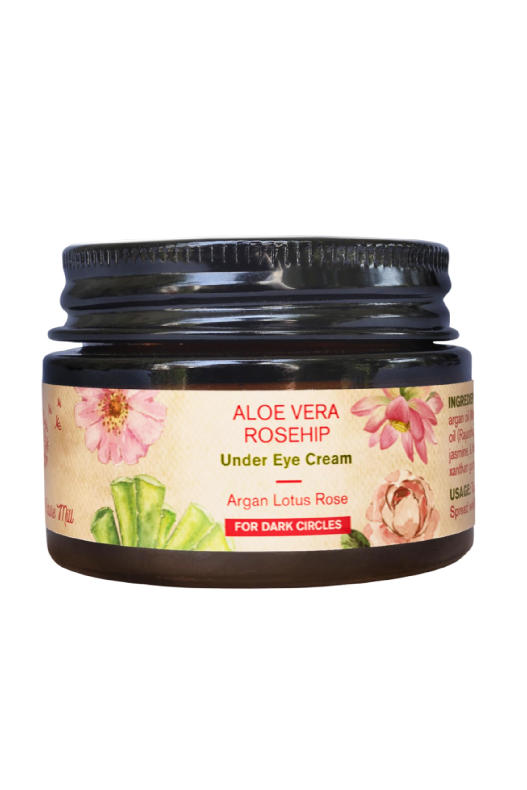 Aloe Vera Rosehip Under Eye Cream. For relaxing strain, reducing puffiness & dark circles | 20g