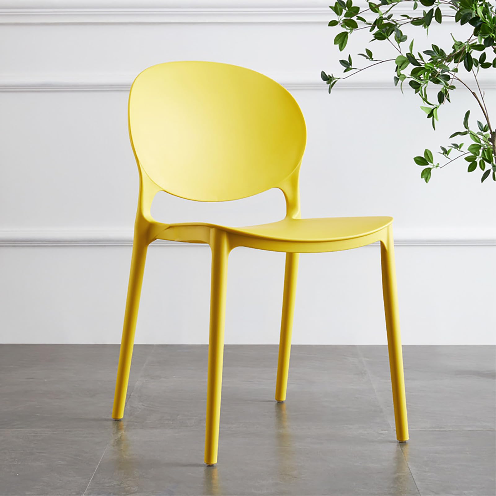 Chaises de salle à manger empilables en plastique lot de 2 pour salon