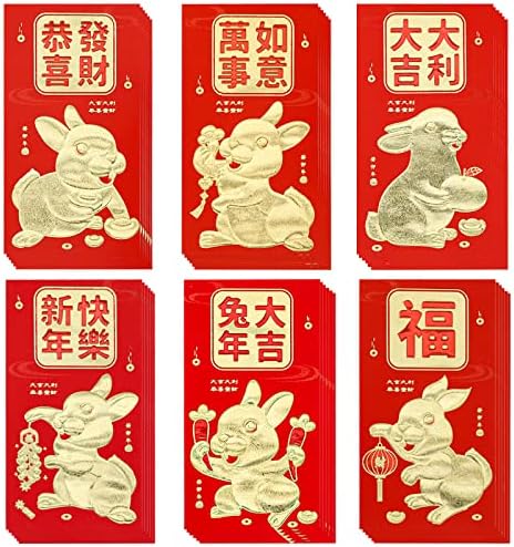 Chinese New Year Red Envelopes 2023 Year of The Rabbit Red Envelopes Red Packet Hong Bao for Spring Festival, Chinese New Year, weddings, birthday
