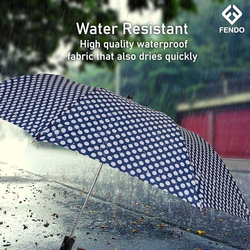 Image of Fendo 24.5 Inch 2 Fold Umbrella for Men & Women | Windproof & Waterproof Umbrella | Foldable Travel Umbrellas with Strong Frame | Ideal for Everyday Use