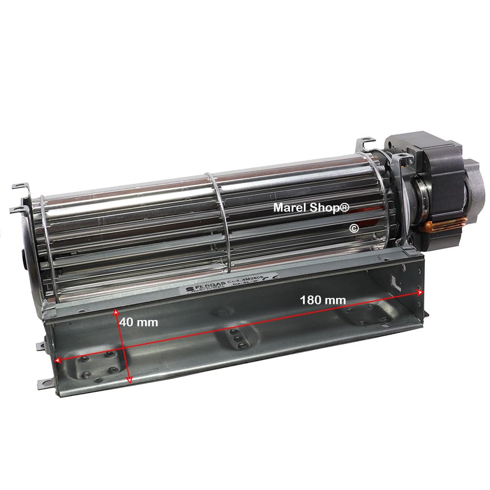 Marel Shop® - Ventola Ventilatore Tangenziale Alte Temperature per Stufe e Camini Dimensioni Bocchetta 40 x 180 mm