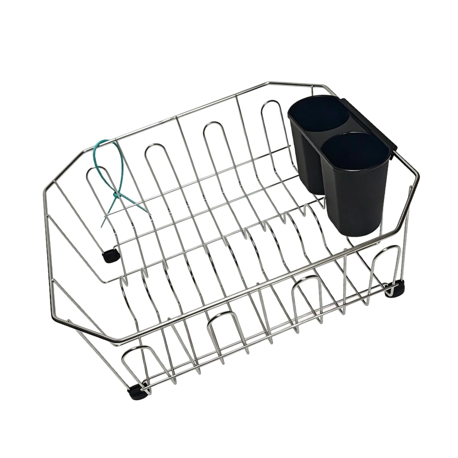 MURYE Space Saving Plate Rack for Small Sink Constructed Permanent Stainless Steel Includes Utensil Holder and Easy Cleaning Permanent Stainless Steel Drainer