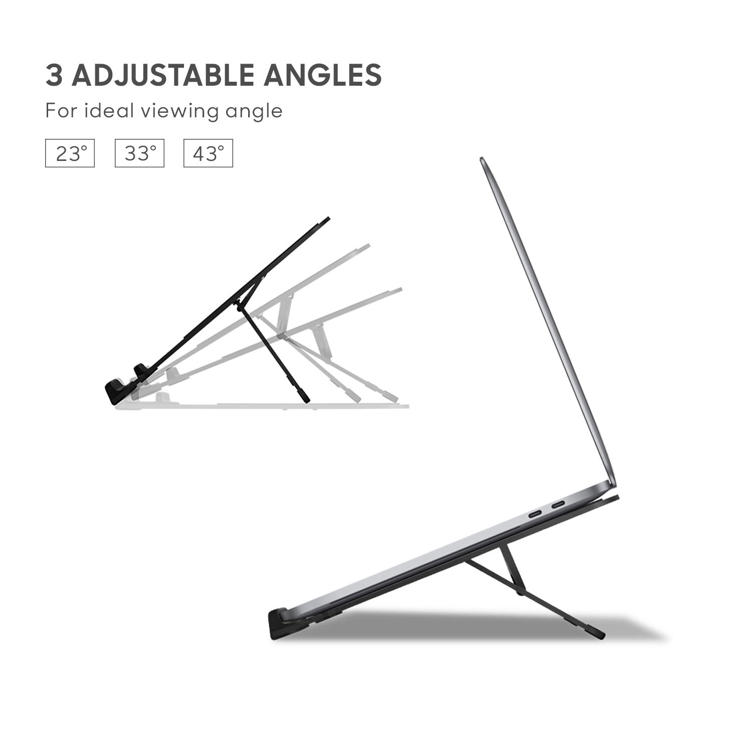 DailyObjects Aros Adjustable Folding Laptop/Tablet Stand at 3 Angles | Ideal tilt for Drawing/Writing/Viewing | Aluminum Finish | Suitable for Table/Desk/Bed 12 613vm0UaFuL. SL1500