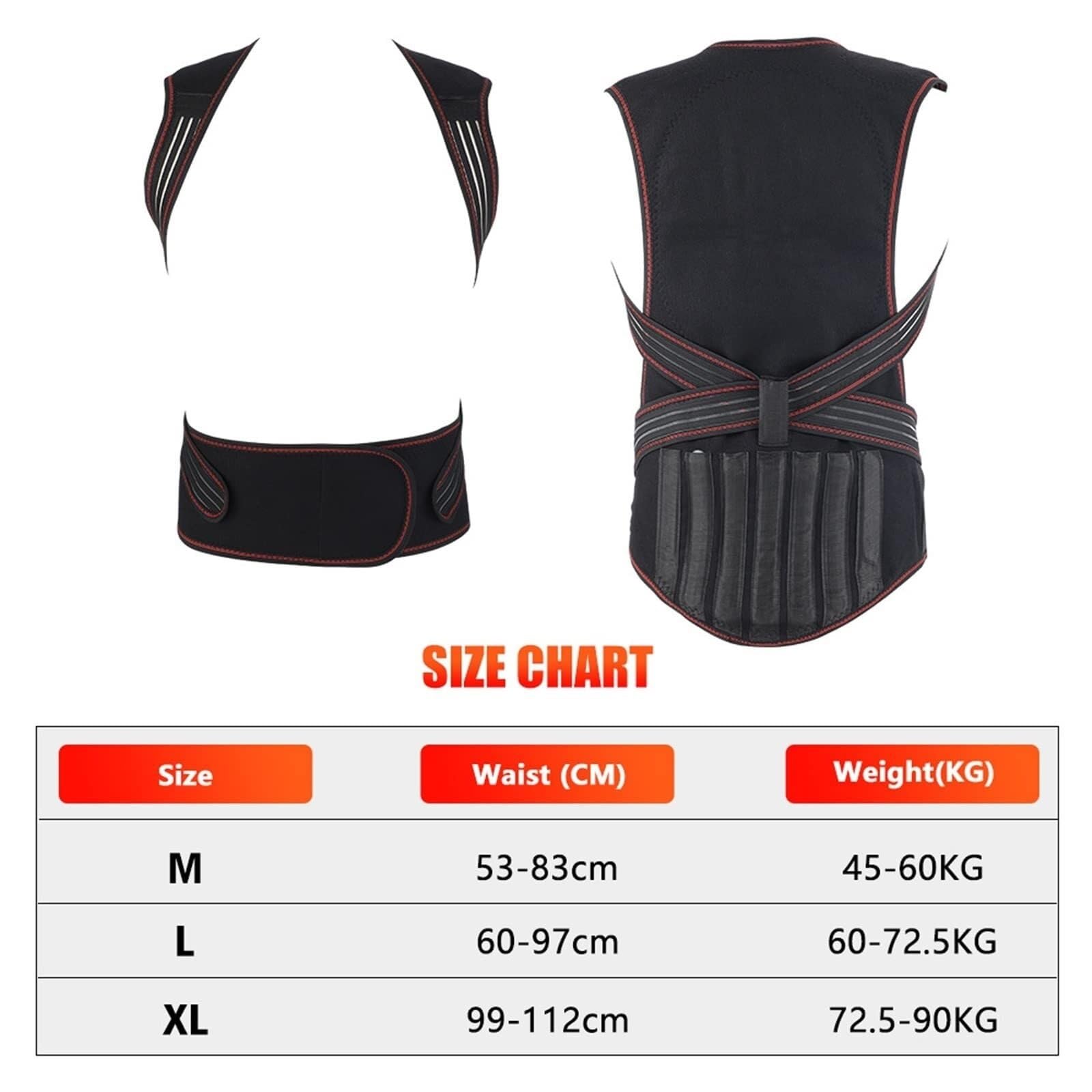 Faja Lumbar Cinturón Corrector De Postura para Espalda, Espalda, Hombros Y Columna Vertebral, con 108 Imanes Y Terapia De Autocalentamiento Cinturón Apoyo Lumbar(XL)