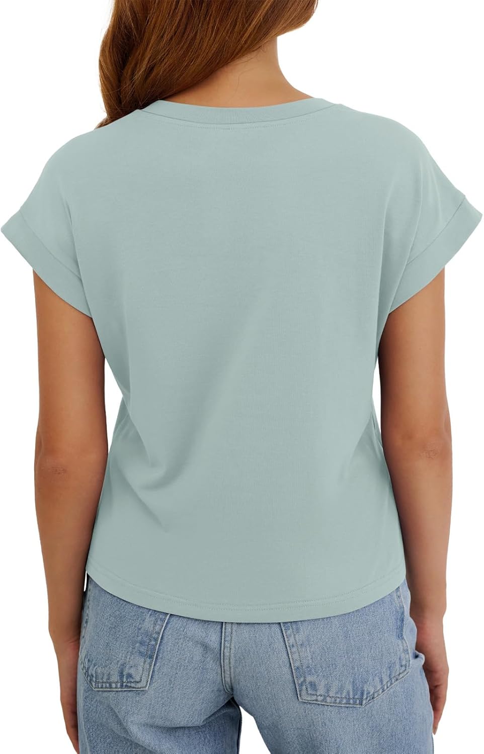Womens Crop Tops Cap Sleeve T Shirts Cotton Crewneck Loose Fit Trendy Short Sleeve Tops for Women 2026 - Image 5