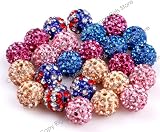 Pave Shine 10mm Beads Mixed Colors Easy Use for Jewelry Making Design DIY (10 Beads Per Lots)