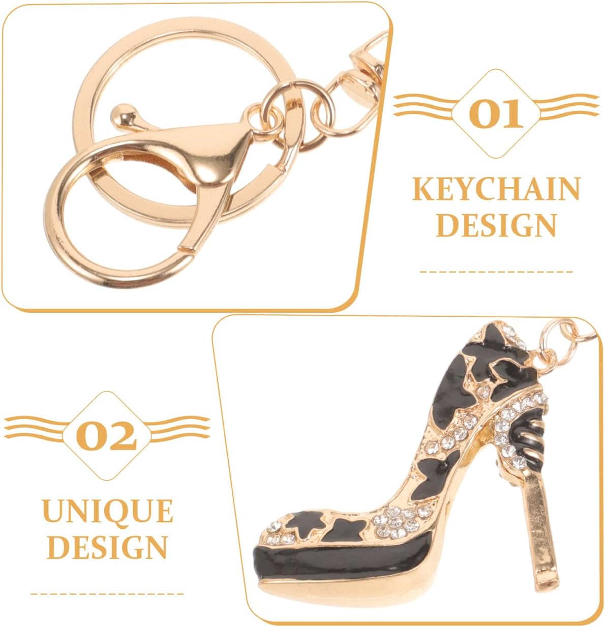 GALPADA Diamond High Heel Keychain Lightweight Rhinestone Shoe Charm for Car Keys Purse and Bag Accessories Ideal Gift for Women - Image 5