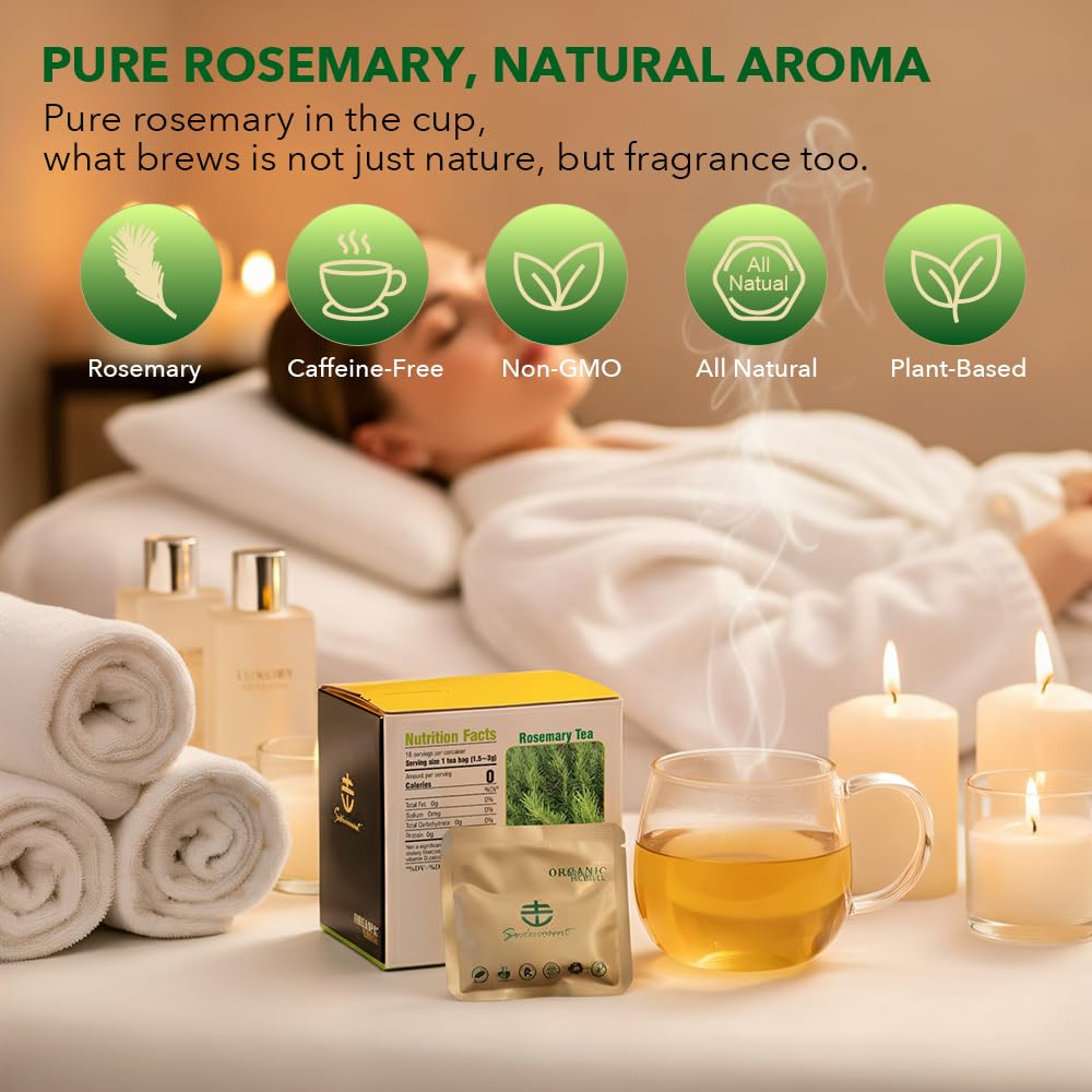 Soilmount Organic Rosemary Tea Bags | Mi Die Xiang – 18 Tea Bags per Box, Naturally Flavored, Promotes Health and Relaxation - Image 5