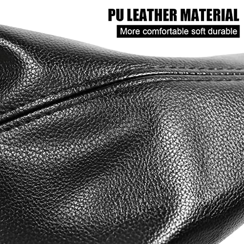 Qiang Kun Universal Car Shift Knob Dust Cover Black Pu Leather Manual/Auto Shifter Shift Boots Cover (Black) #TOP1