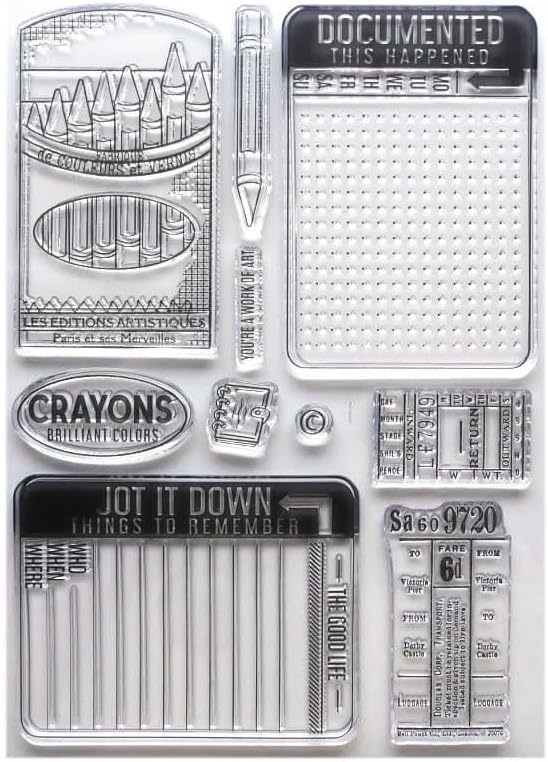 Elizabeth Craft Clear Stamps-Crayons W/Journing Cards, Unspecified