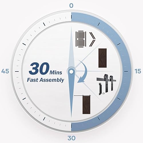 Miniatura 6 de Fredbeck 42 puertas de granero dobles marrones con herrajes de 14 pies incluidos (puerta de granero 84)