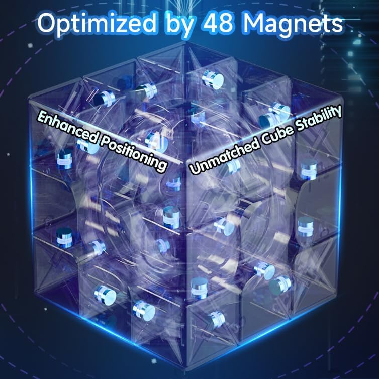 Image of D ETERNAL Magnity Pro Magnetic 3M Cube 3x3 (Magnetic) Stickerless Magic Speed Magnet Cube Puzzle Game (Magnity PRO 3x3 Black)