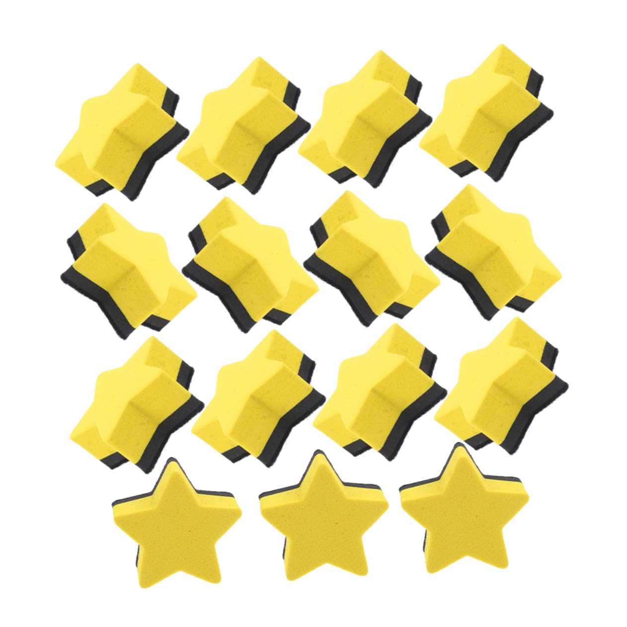 HOMSFOU 5 Sätze Pentagramm-radiergummi Büro-trockenlöscher Party Gummi-radiergummis Studenten Wiederverwendbare Filzradierer Eva Radiergummis Filzstoff Yellow 15 Stücke * 5