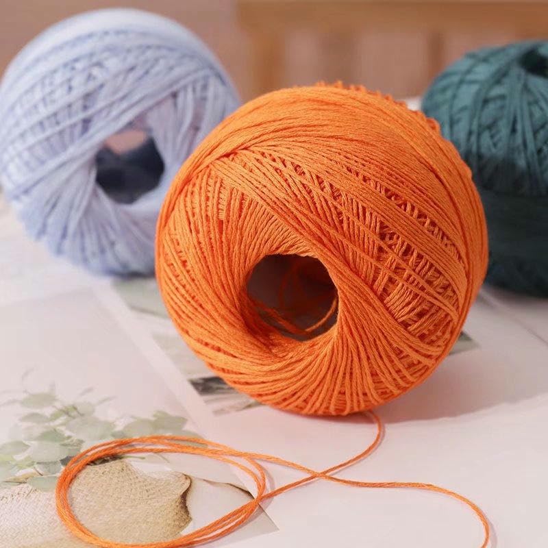 6/10 Rotoli, 50 g, Filato di Cotone per Uncinetto, Misura 6, Colore Medio-fine, per Lavorare a Maglia gonne, Scialli e Altri progetti Fai da Te
